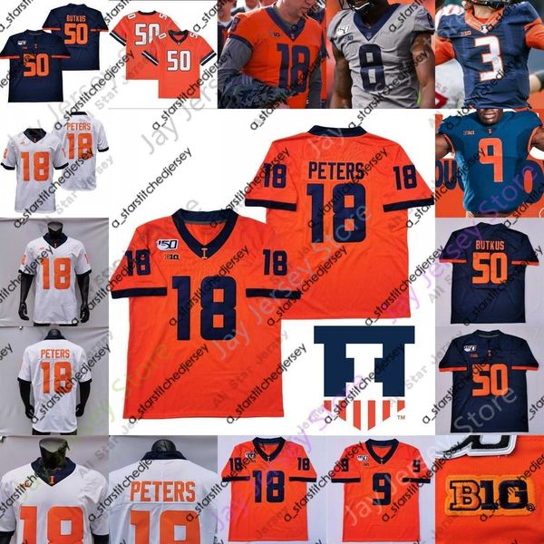 

american college football wear football jerseys illinois fighting illini jersey ncaa college betiku jr. jake hansen navarro smalling barker, Black