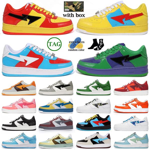 

box mens with womens casual designer shoe plate-forme sta tripler black blue pink captain iron luxury sneakers star trainers