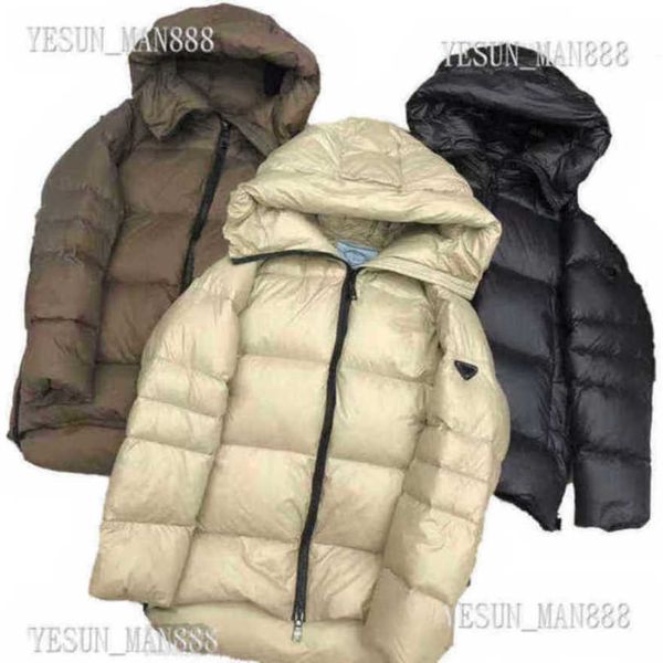 

men's parkas womens designer prads down jacket winter fashion puffer jackets coat outerwear causal warm thickened parka brief paragraph, Black
