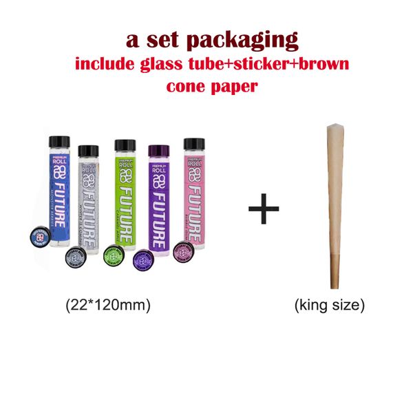 

empty prerolls future moonrock dankwoods glass tube with king size 108mm unbleached paper pre rolled cones for smoking