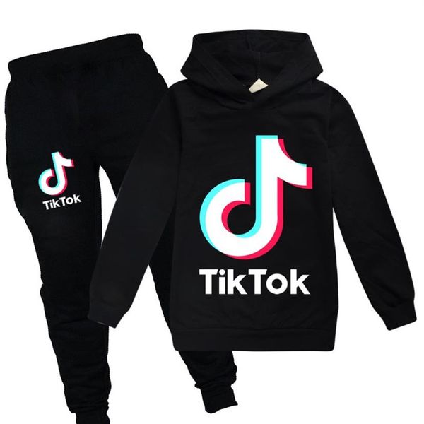 

teen kids tiktok clothes set boys girls hoodies and jogger pants 2 pcs suits tik tok tracksuit outfits children 3-14 years260o, White
