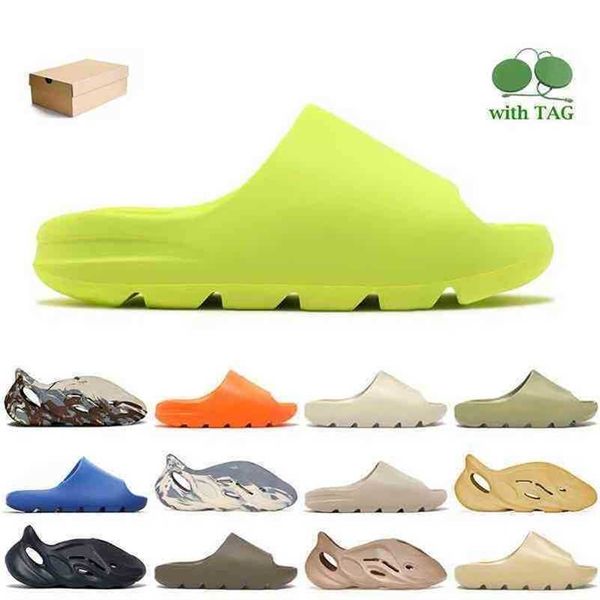 

yeesys designer slides glow kanyes slipper green west slides luxury women men adds slide enflame orange core pure soot mineral blue cream, Black