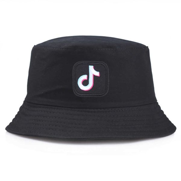 

stingy brim summer fashion bucket musical note embroidery men and women students wild fisherman sun panama hip hop hats 1209, Blue;gray