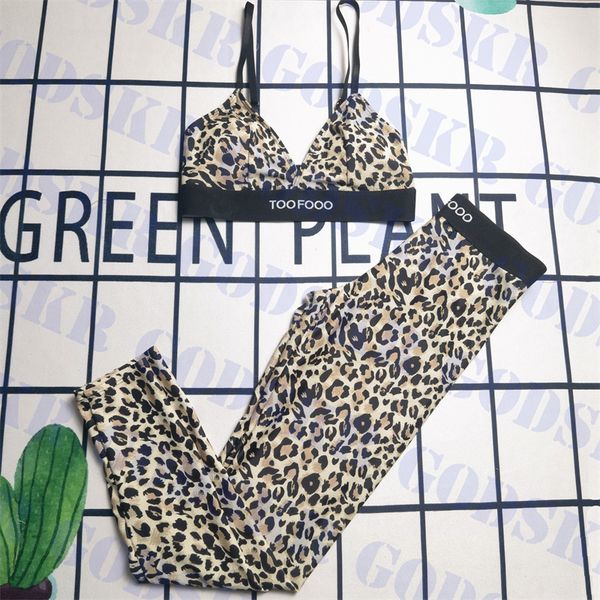

leopard bra swimsuit womens trousers two piece bikini sports pants letter logo yoga clothes, White;black