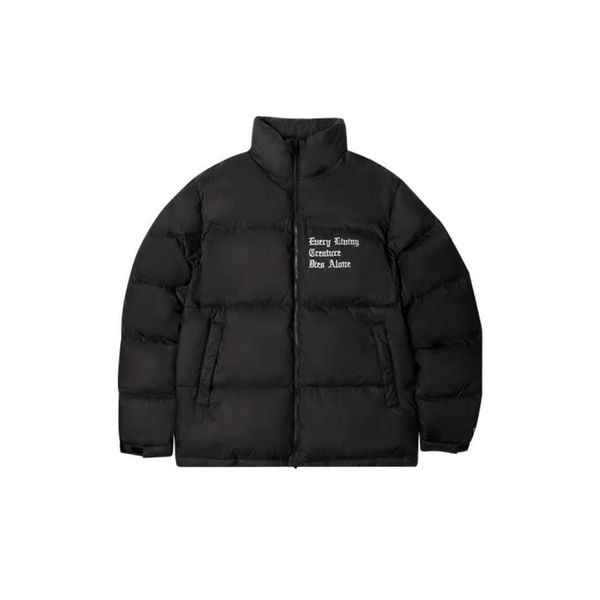 

down jacket men vlog lone warm designer fashion 22ss winter letter embroidery cotton suit casual men's women's coat high street hi, Black