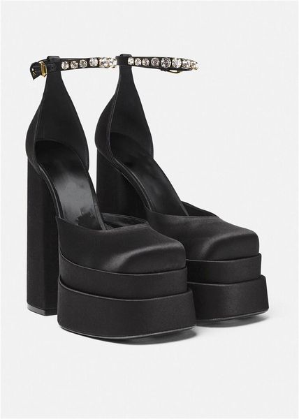 

2022 4.5cm heel ladies super 14.5cm leather women pimps shoes high platform chuckly dburu, Black