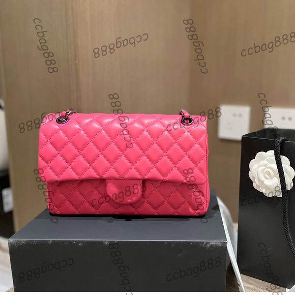 

cc bags luxury brand shoulder bags womens lambskin classic double flap bags fuchsia genuine leather pochette trends with pouch colorful meta