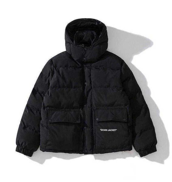 

fashion brand down jackets winter casual hooded men's and women's clothes cold proof and warm cotton padded damp coats, Black
