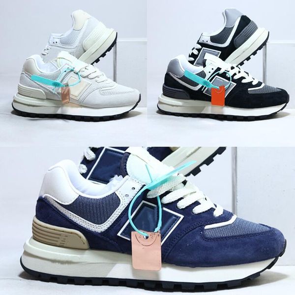 

black marblehead 574s running shoes lvory sneaker navy angora breathable vamp