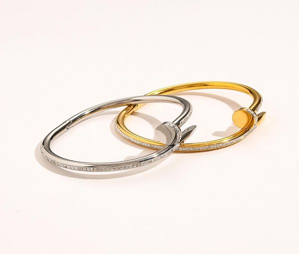 

classic bracelets women bangle luxury designer letter bracelet crystal 18k gold plated 925 silver plated stainless steel wedding l2016838, Black