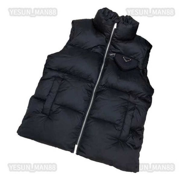 

men's parkas womens designer prads down jacket winter fashion puffer jackets coat outerwear causal warm thickened parka sleeveless vest, Black
