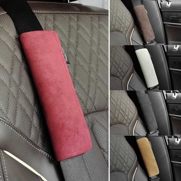 

safety belts accessories safety belt shoulder cover breathable protection seat belt padding pad alcantara material auto interior accessories