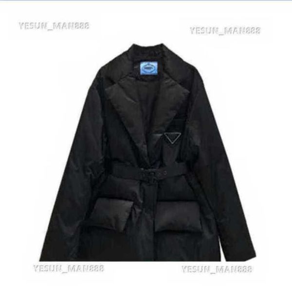 

men's women's parkas womens designer prads down jacket autumn and winter triangle printing puffer jackets coat outerwear causal wa, Black