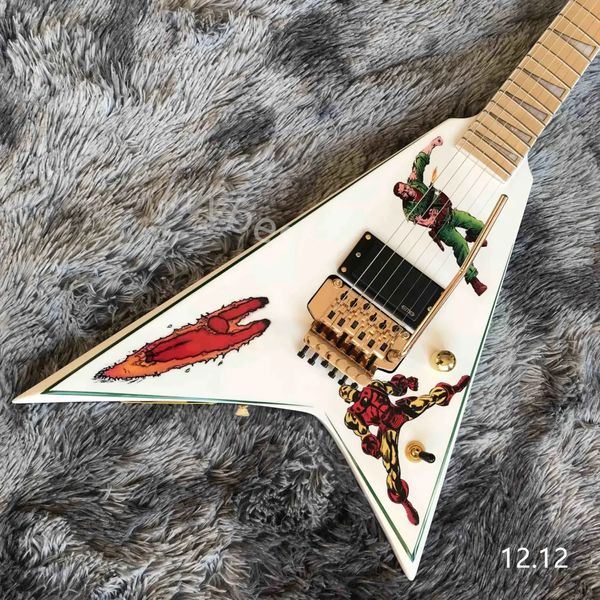 

lvyelectric guitar custom irregular special shape v body in white