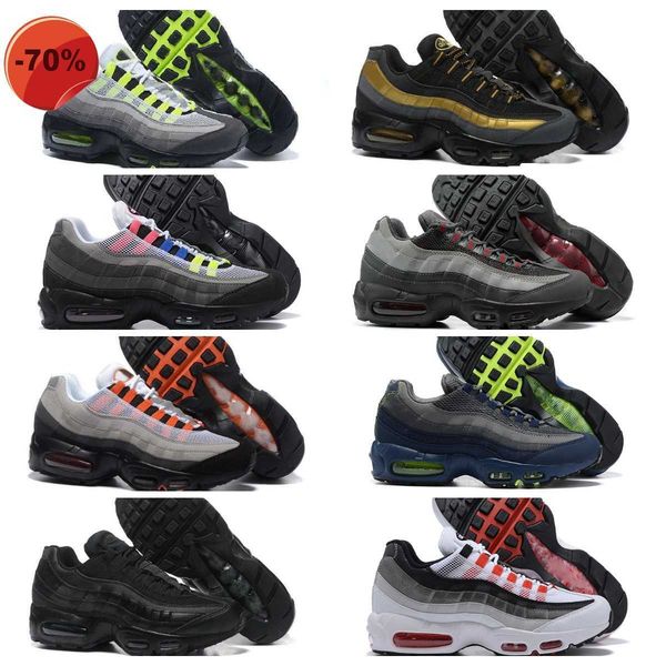 

undefeated 95 airmaxs running shoes ultra mens og air95 tt 20th anniversary 95s og neon trainer triple black white sole grey blue greedy