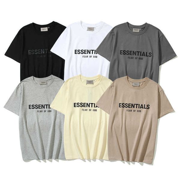

designer mens shirt american street fashion brand essential chest three-dimensional letters men and women summer loose couple short sleeve t, White;black