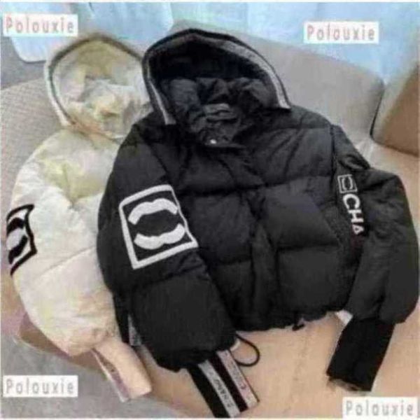 

men's parkas womans designer channel down jean jacket fur autumn and winter women puffer jackets coat embroidery c hooded zipper short, Black