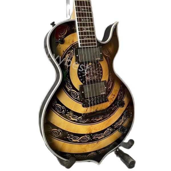 

lvyelectric guitar custom irregular body wylde audio style viking totem design