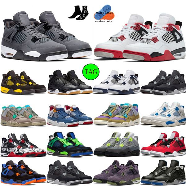 

4 basketball shoes for men women 4s black cat sail red thunder white oreo cactus jack blue university cool grey mens sports sneakers diy