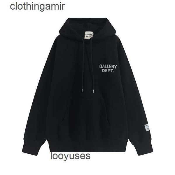 

casual streetwear hoodies simple sweaters dept designer jacket galleryes letter print plush hoodie couple autumn winter t4ea, Black