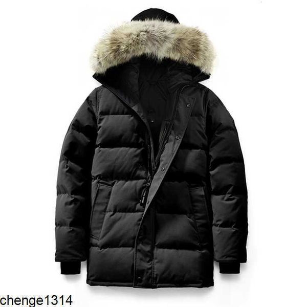 

men's down parkas jackets mens canadian parka winter waterproof cloth men wolf fur wyndham jacket hooded fourrure outwear raccoon furs, Black