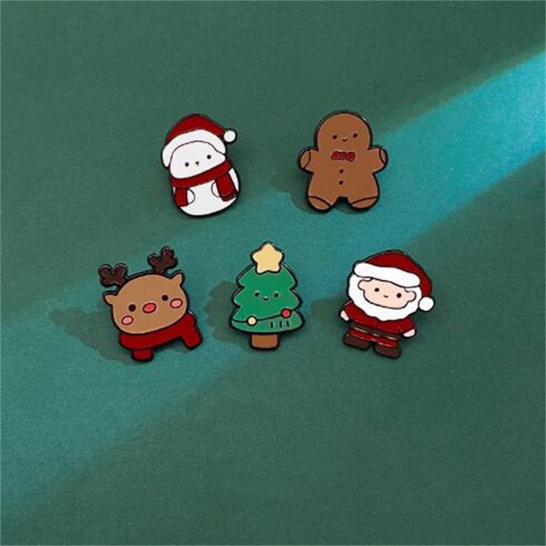 

european and american creative santa claus brooch japanese cartoon cute metal badge student accessory gift ae564, Gray