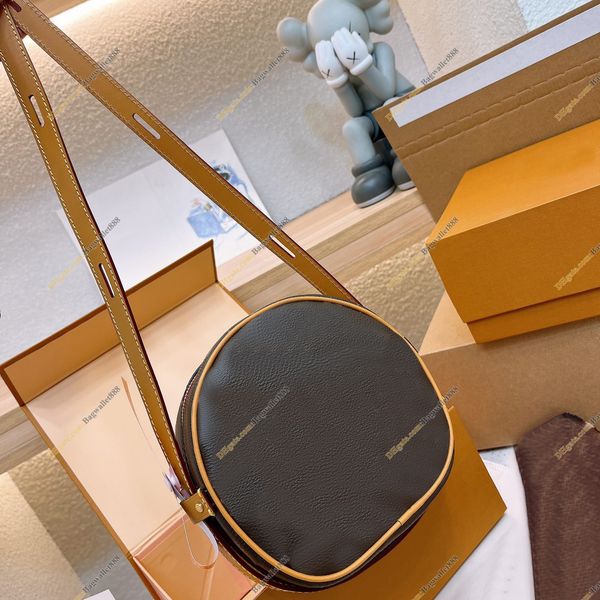 

womens luxurys designers bags circular cross body handbags purses shoulder purse zipper classic brown flower leather brand fashion round bag