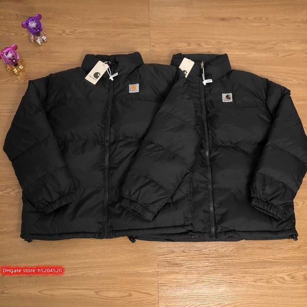 

men's down jacket parka autumn and winter new fashion north american brand carhart stand collar windproof simple cotton padded warm coa, Black