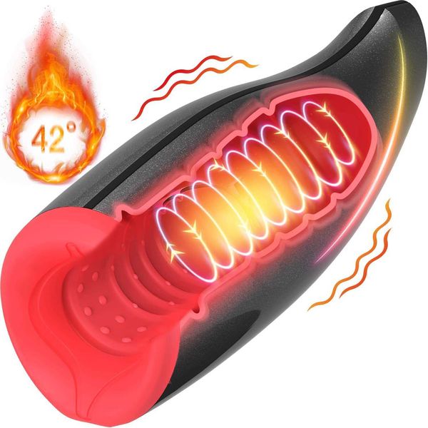 

toy massager 107 oral-like automatic male masturbator heating-rotating-vibrating electric pocket pussy warming hands blowjob stroker{categor