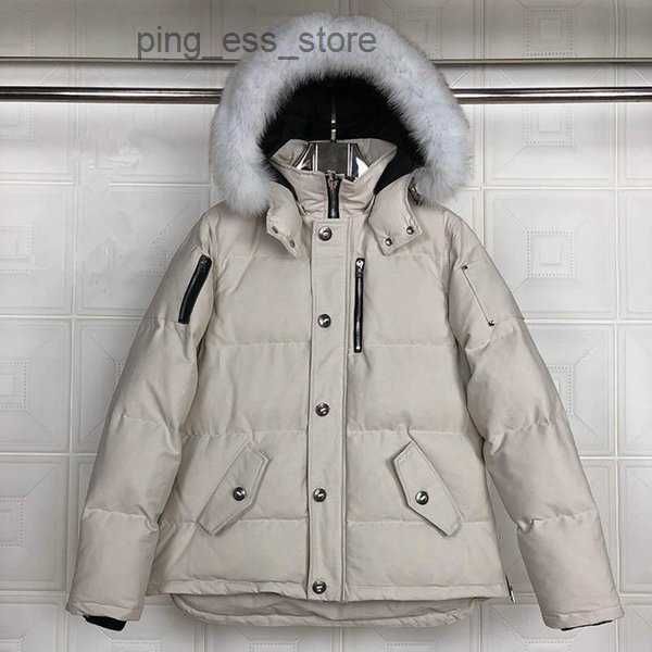 

moose mens down jackets moose parka winter waterproof cloth men wolf fur jacket hooded fourrure outwear raccoon furs warm coat winter jacket, Black