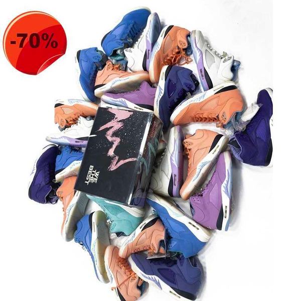 

2022 dj khaled x we the jumpman 5 5s mens basketball shoes sneaker fashion purple orange blue sail mens outdoor trainers sports, Black