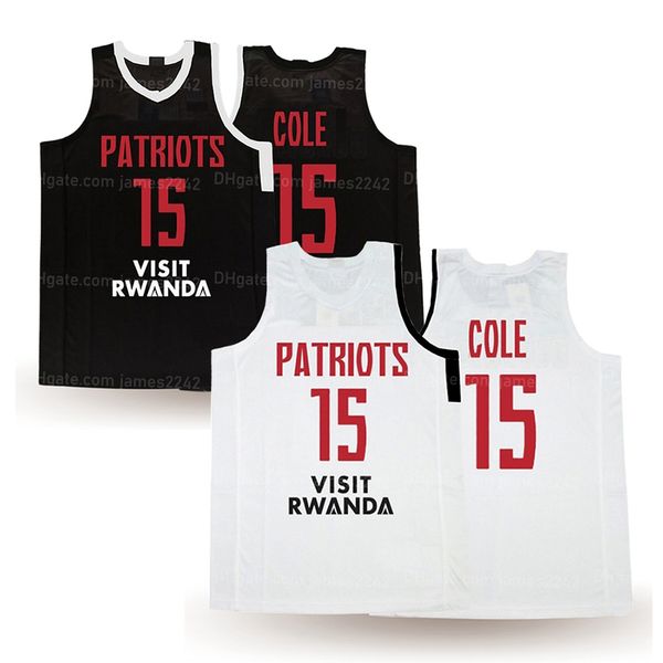 

custom j. cole #15 visit rwanda basketball jersey stitched white black size s-4xl any name and number erseys, Black;red