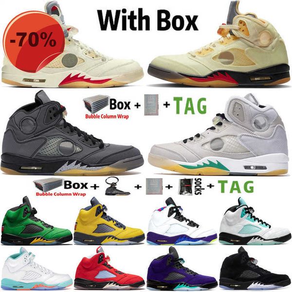 

2021 with box high og jumpman 5 5s mens basketball shoes sail black muslin alternate grape light aqua what the men sports women sneakers