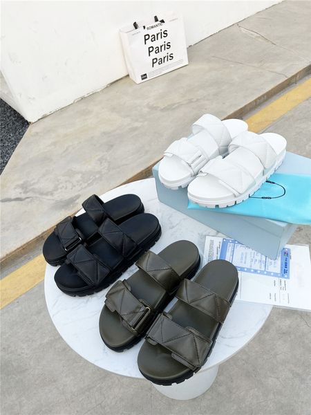 

designer luxury nappa leather gabor platform sandals masculine lines with sporty allure with box dust bag, Black