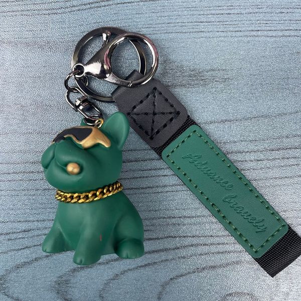 

2023 new resin glasses dog key chain creative cigar dog keychains, Silver