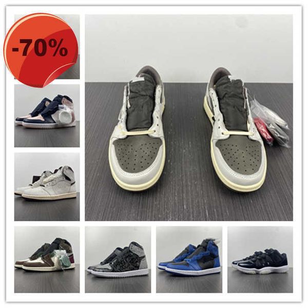 

hing shoes 7a basketball shoes men trainers sports sneakers 1s 11s with box size 4-13, Black