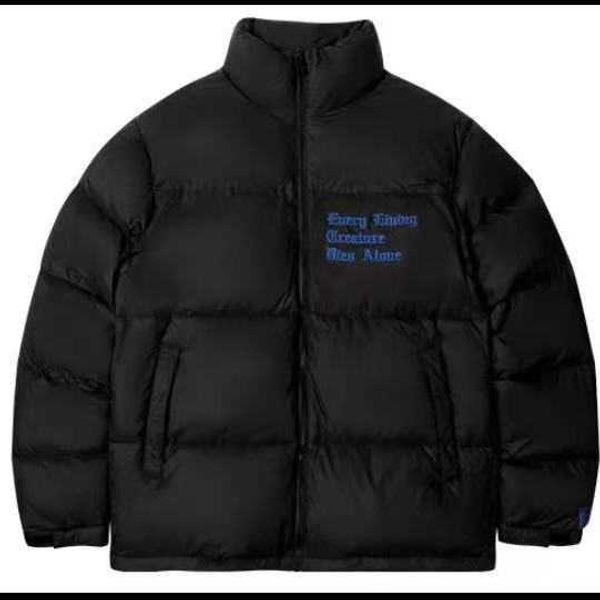 

down jacket men vlog lone warm designer fashion classic big winter letter embroidery thickened cotton coat for women high street hip tsv4, Black