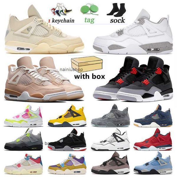 

2023 casual classic jumpman 4 4s fiba retro basketball shoes shimmer sail sneakers diy desert moss cactus jack men women sports taupe haze w, Black