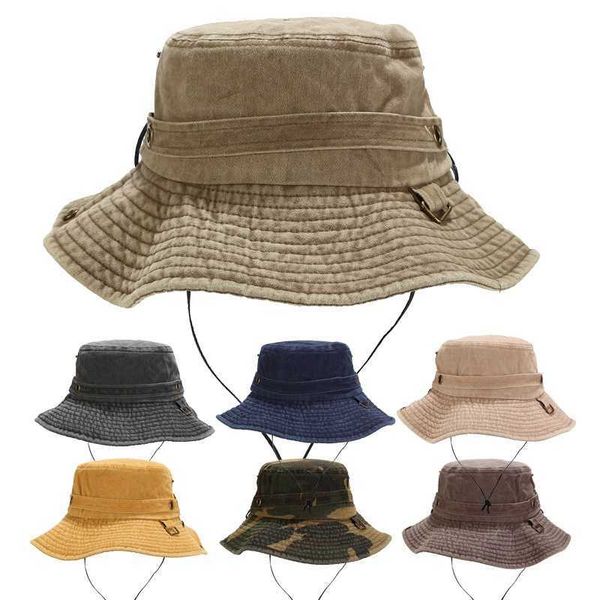 

stingy s wzcx outdoor camouflage fisherman's adjustable sun protection flat men wide brim basin cap fishing mountaineering hat 1209, Blue;gray