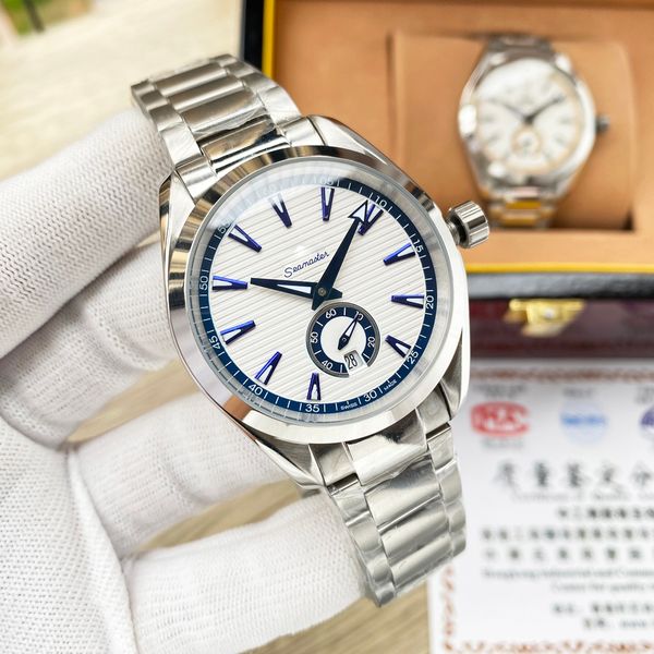 

men's business designer watch 8900 automatic movement watches luminous dial pointer 316l refined steel watchs, Slivery;brown