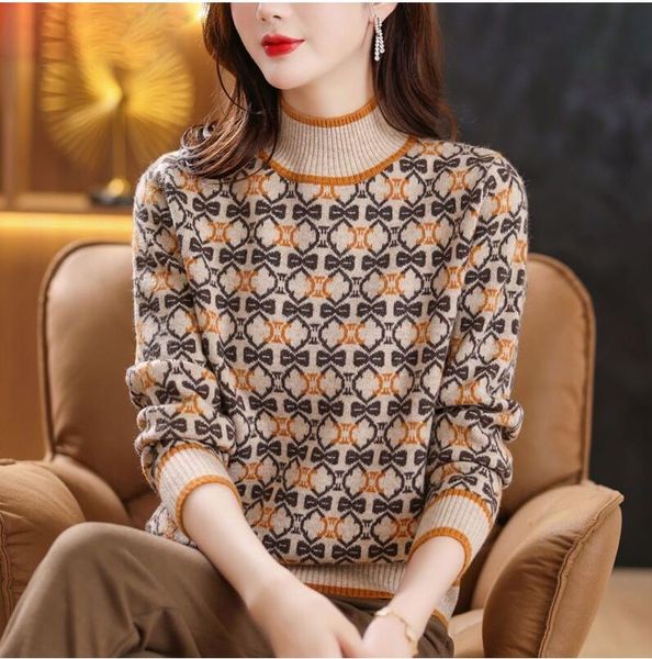 

women half turtleneck pullover knitted sweaters warm knitwear female jumper winter clothes solid casual top, White;black