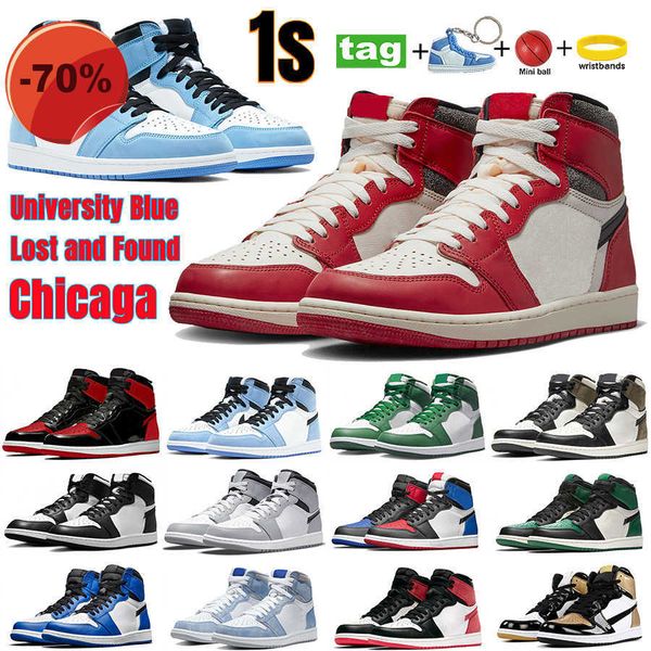 

hing shoes new 1 1s high men basketball shoes jumpman chicago lost and found bred patent university blue dark mocha black white mens womens