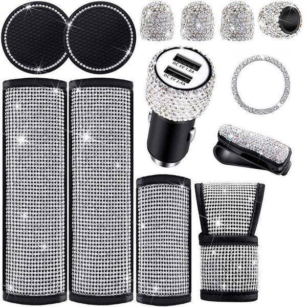 

safety belts accessories crystal diamond car accessories kits bling car gear shift cover handbrake cover car seat belt covers bling auto int
