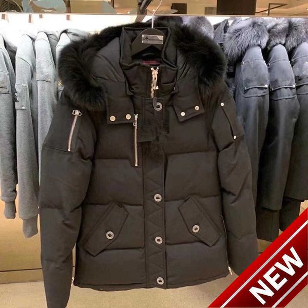 

moose down parkas ship fast winter coats outdoor warm man coate outwear jackets knuckles doudoune sl05mcea, Black