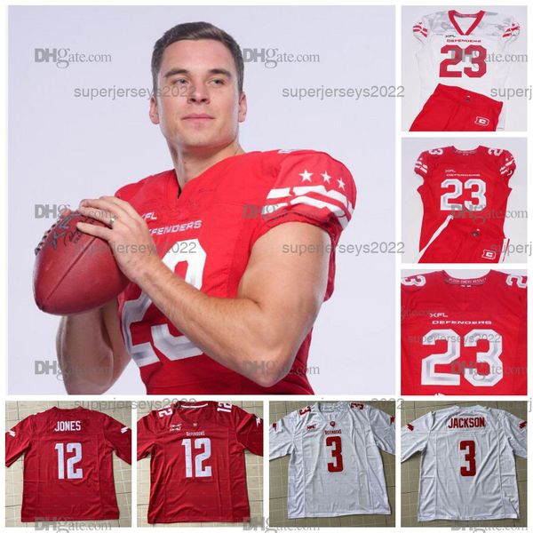 

2023 season tyree jackson dc defenders xfl football jersey cardale jones jhurell pressley donnel pumphery khalid abdullah john thomas ryan y, Black;red