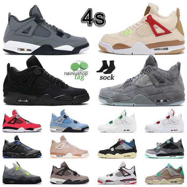 

2023 casual mens women winter 4s suede basketball shoes female wild things fur designer sport sneakers dark cool wolf grey triple black cat