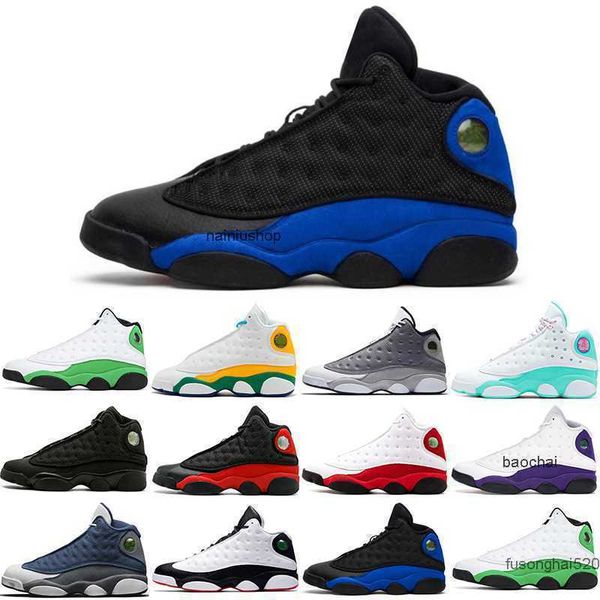 

2023 casual new men 13 13s baketball shoes jumpman atmosphere grey aurora green playground hyper royal he got game flint court purple chicag, Black