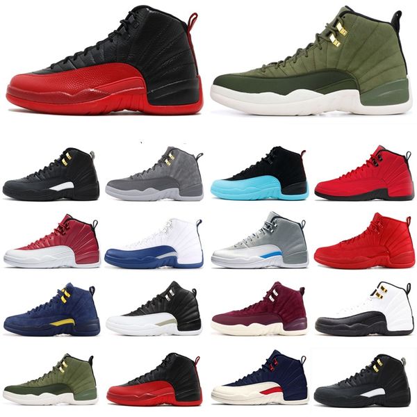

2022 jumpman 12s basketball shoes 12 playoff mens dark concord flu game royal reverse game indigo michigan royalty taxi university gold util, Black