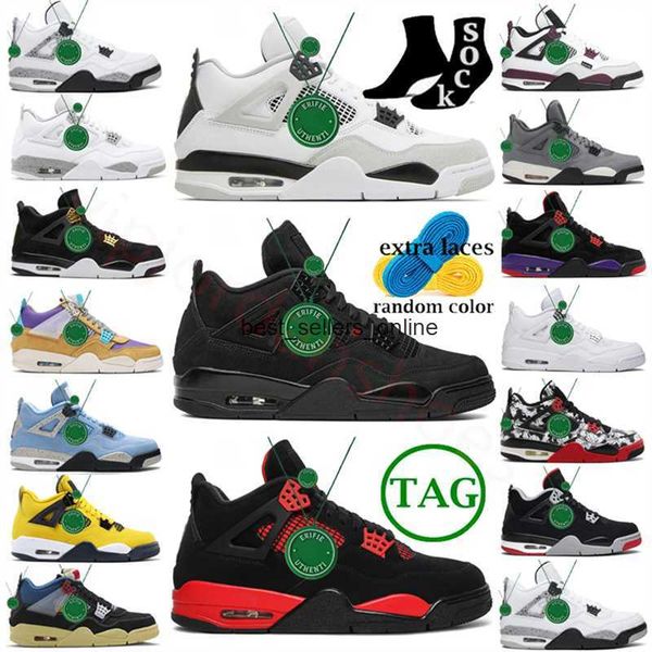 

military black cats red thunder basketball shoes high jumpman 4 4s bred midnight navy white cement oreo sneaker hyper royal university blue