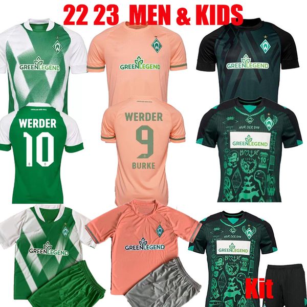 

2022 2023 werder soccer jerseys bremen home away third special 22 23 marvin ducksch leonardo bittencourt friedl pieper football shirts thail, Black;yellow